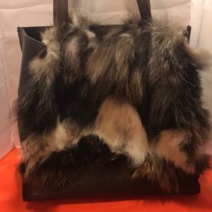 Patricia Nash Leather/Fur Large Handbag
